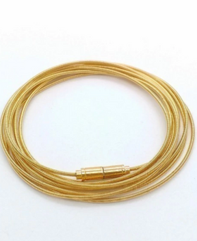 Pulseira Corda de Violão Banhado a Ouro (SEMIJOIA)