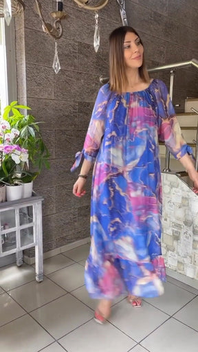 Vestido Ametista – Delicadeza e Charme com Tecido Nobre