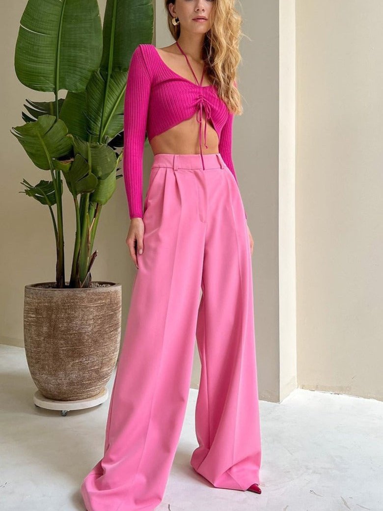 Calça Lisa Wide Leg Beatriz