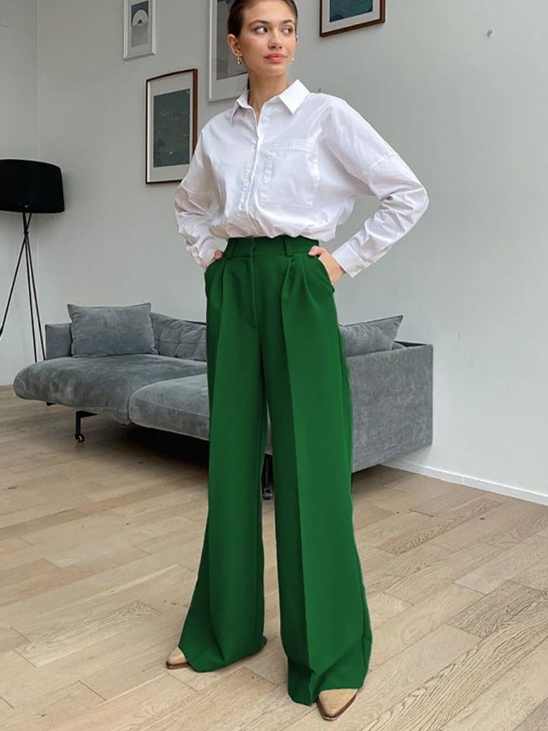 Calça Lisa Wide Leg Beatriz