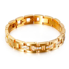 Pulseira Masculina Luxo Banhada a Ouro