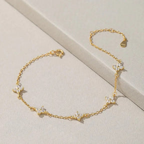 Pulseira Feminina com Cristais Folheada a Ouro 18k