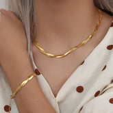 Colar e Pulseira Folheados a Ouro 18k