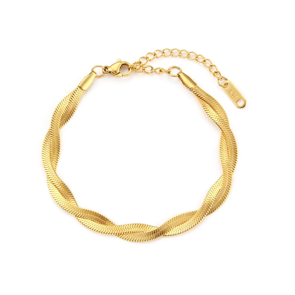 Colar e Pulseira Folheados a Ouro 18k