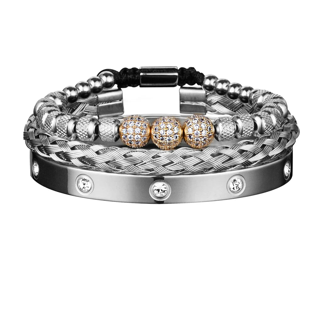 Pulseira Masculina Triade Cravejada