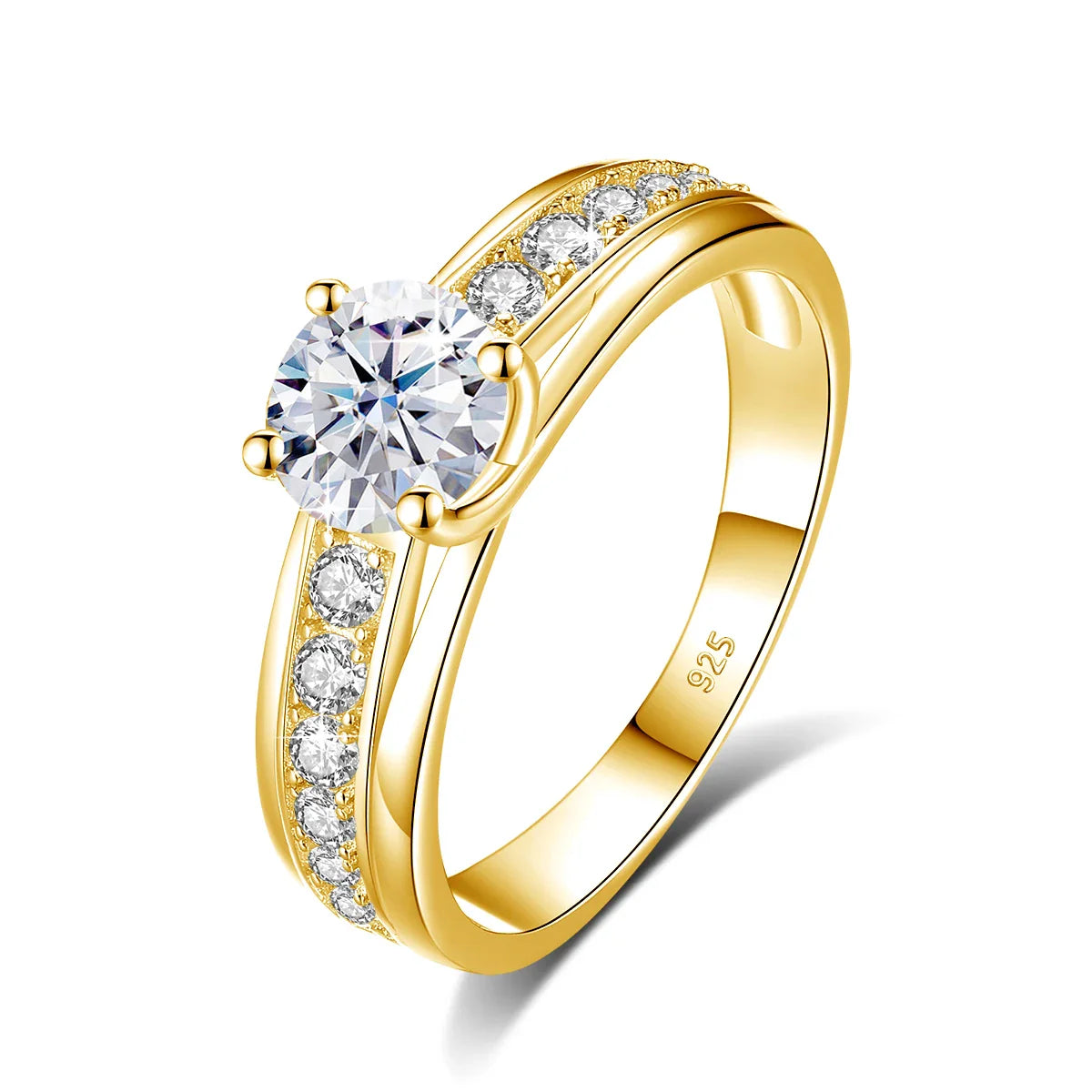 Anel Doha Folheado a Ouro 18k com Moissanite