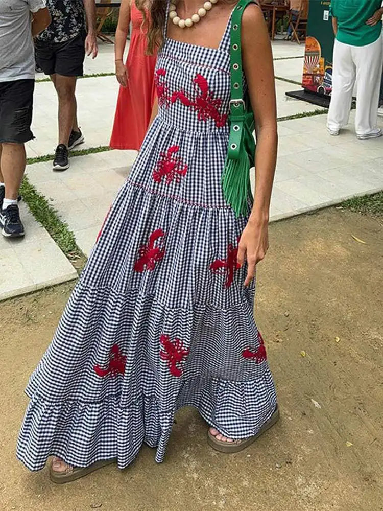 Rafaela, a Rainha do Verão: Brilhe com o Vestido Maxi Bordado Vintage!