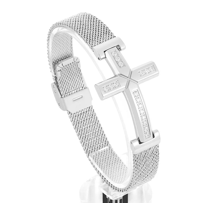 Pulseira Crucifixo Folheada a Ouro